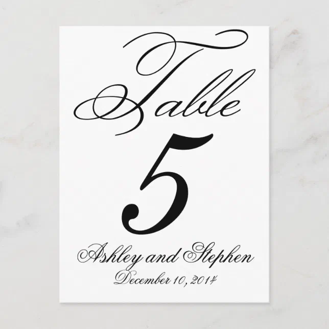 Elegant Monogram Wedding Table Number Cards Zazzle