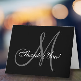 Elegant Monogram Wedding Thank You Card