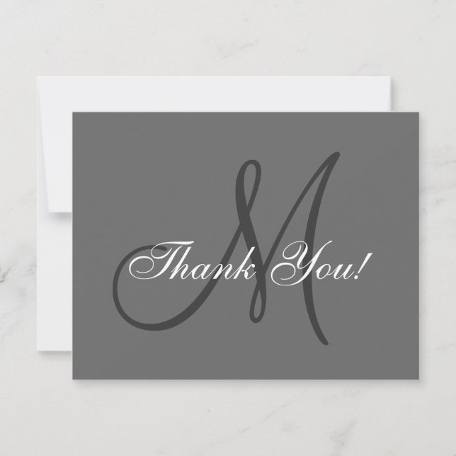 Elegant Monogram | Wedding Thank You Card (Front)
