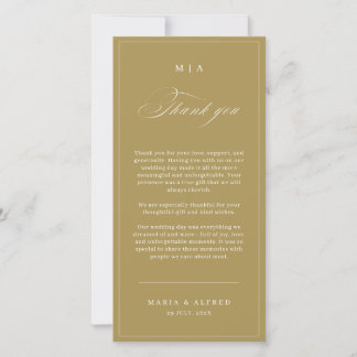 Elegant Monogram Wedding Thank You Card QR Code