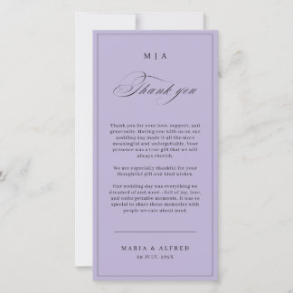 Elegant Monogram Wedding Thank You Card QR Code