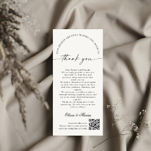 Elegant Monogram Wedding Thank You Card QR Code