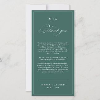 Elegant Monogram Wedding Thank You Card QR Code