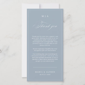 Elegant Monogram Wedding Thank You Card QR Code