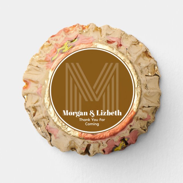 Elegant Monogram Wedding Thank You Reese's Peanut Butter Cups (Front)