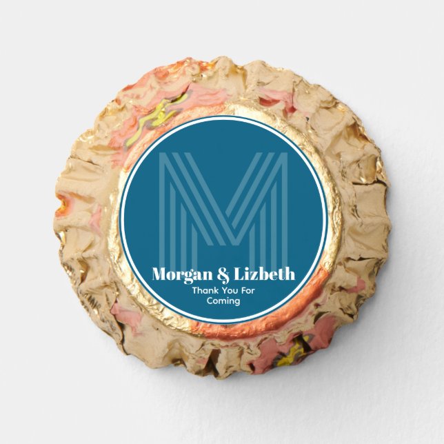 Elegant Monogram Wedding Thank You Reese's Peanut Butter Cups (Front)