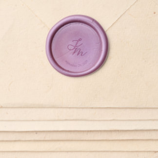 Elegant Monogram Wedding Wax Seal Sticker