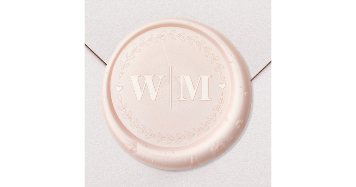 Elegant Monogram Wedding Wax Seal Sticker Zazzle