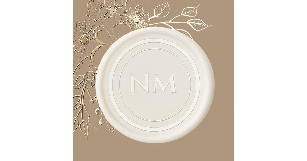 Elegant Monogram Wedding Wax Seal Sticker | Zazzle