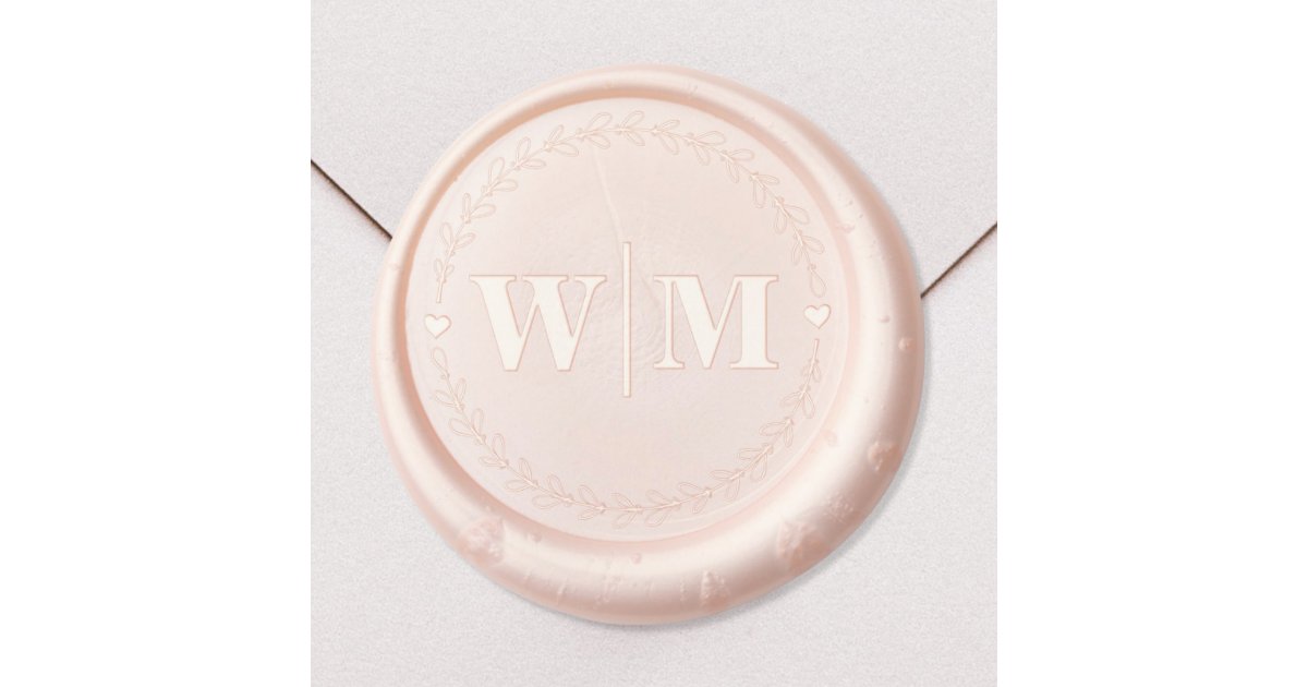 Elegant Monogram Wedding Wax Seal Sticker | Zazzle
