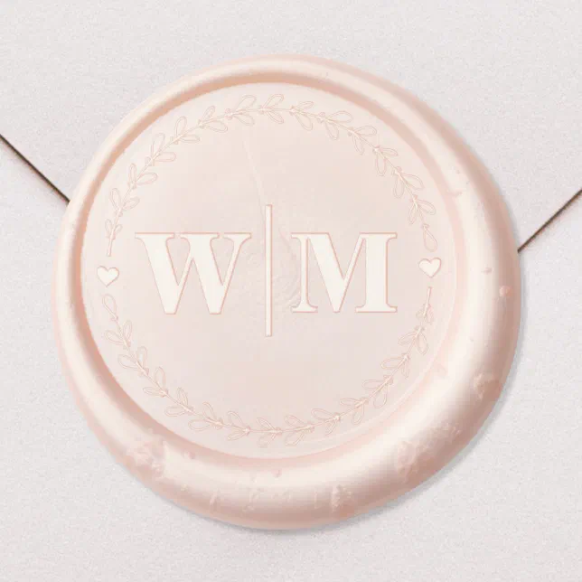 Elegant Monogram Wedding Wax Seal Sticker | Zazzle