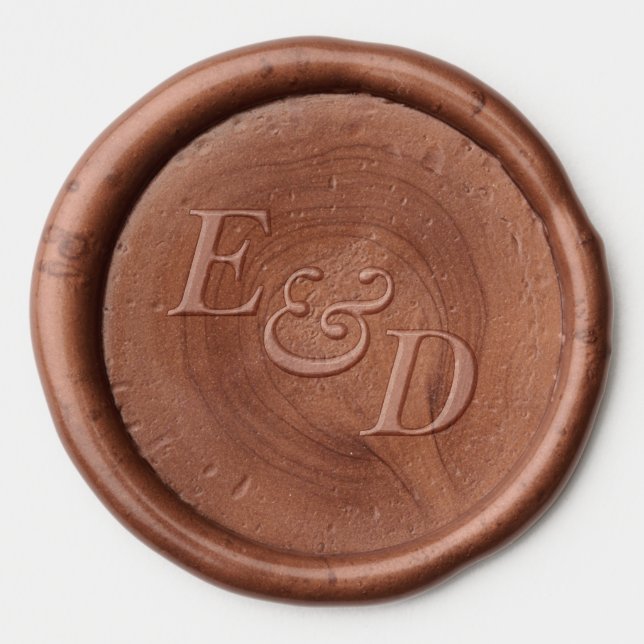 Elegant Monogram Wedding Wax Seal Sticker  (Front)