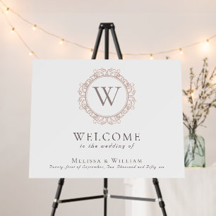 Elegant Monogram Wedding Welcome Foam Board