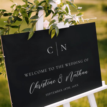 Elegant Monogram Wedding Welcome Sign by PrintedbyCharlotte at Zazzle