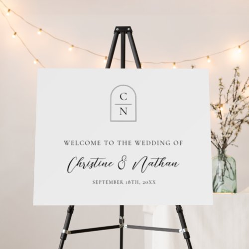 Elegant Monogram Wedding Welcome Sign