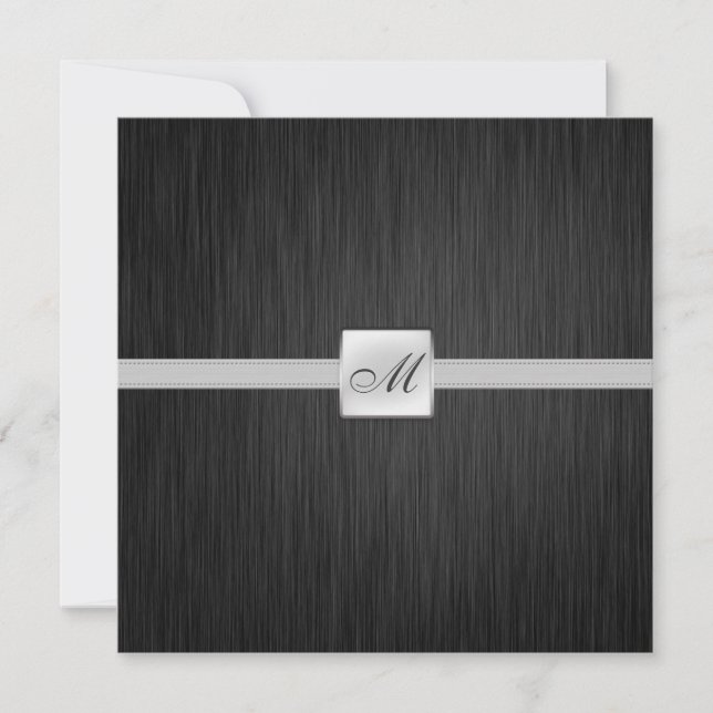 Elegant Monogram Wedding (with wording) Invitation (Front)