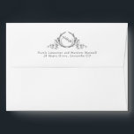 Elegant Monogram, White and Black Wedding Envelope<br><div class="desc">Elegant white ( or other color, see instructions below) wedding envelope with delicate hand drawn monogram in black on back to flap with couple's initials, their names and return address details. White color inside and out which can be changed to any other color you like by selecting "customize further". To...</div>