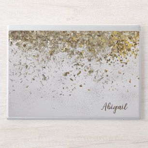 Elegant monogram white gold Laptop skin