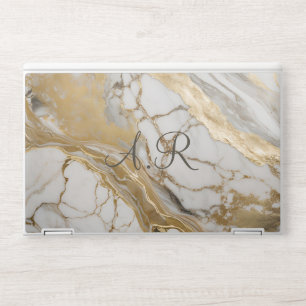 Elegant monogram white gold laptop skin