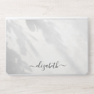 Elegant monogram white luxury foil Laptop skin