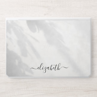 Elegant monogram white luxury foil Laptop skin