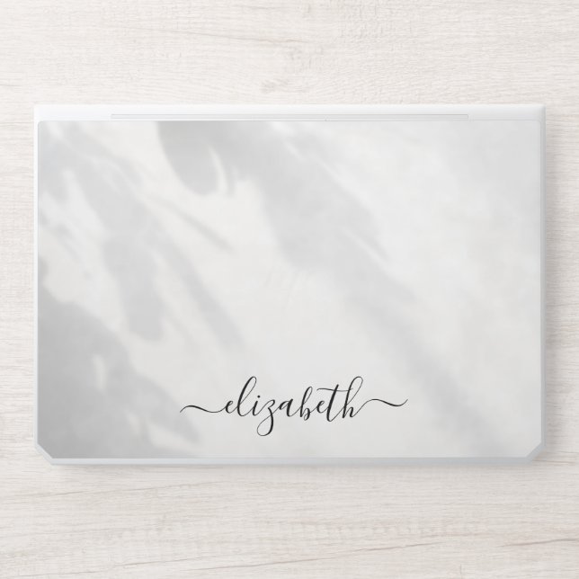 Elegant monogram white luxury foil Laptop skin (Front)