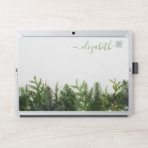 Elegant monogram white luxury foil Laptop skin