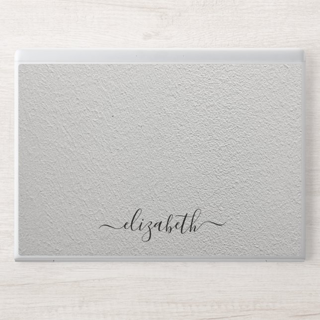 Elegant monogram white luxury foil Laptop skin (Front)