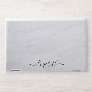 Elegant monogram white luxury foil Laptop skin
