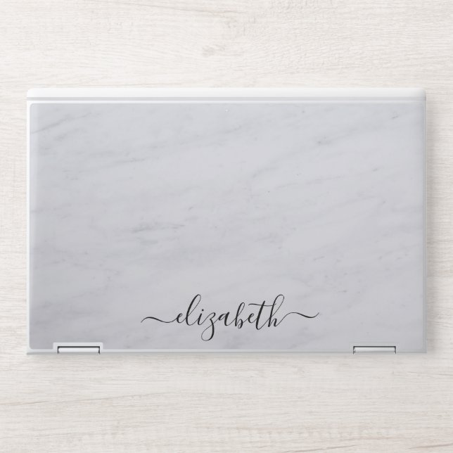 Elegant monogram white luxury foil Laptop skin (Front)