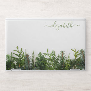 Elegant monogram white luxury foil Laptop skin