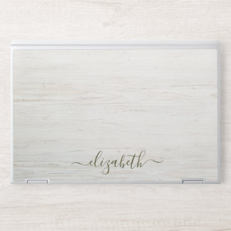 Elegant monogram white luxury foil Laptop skin