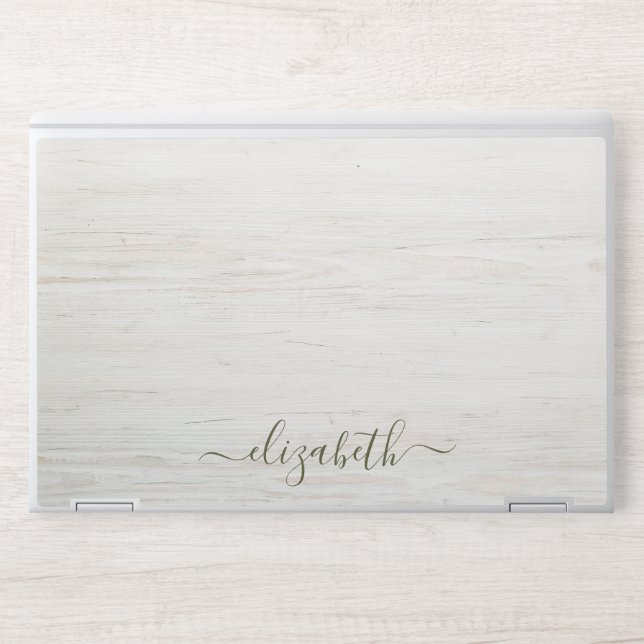 Elegant monogram white luxury foil Laptop skin (Front)