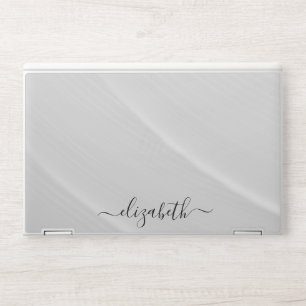 Elegant monogram white luxury foil Laptop skin