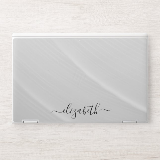 Elegant monogram white luxury foil Laptop skin (Front)
