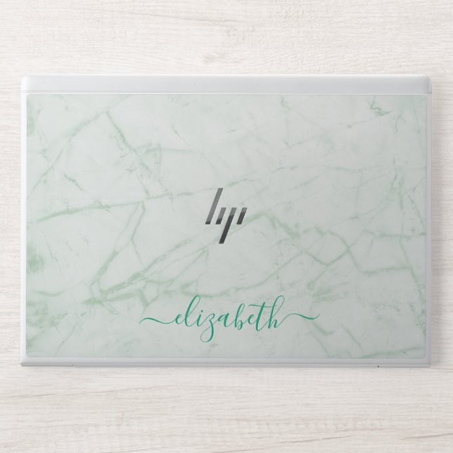 Elegant monogram white luxury foil Laptop skin (Front)