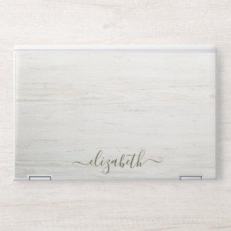 Elegant monogram white luxury foil Laptop skin