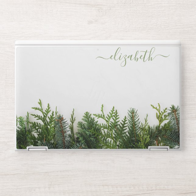Elegant monogram white luxury foil Laptop skin (Front)