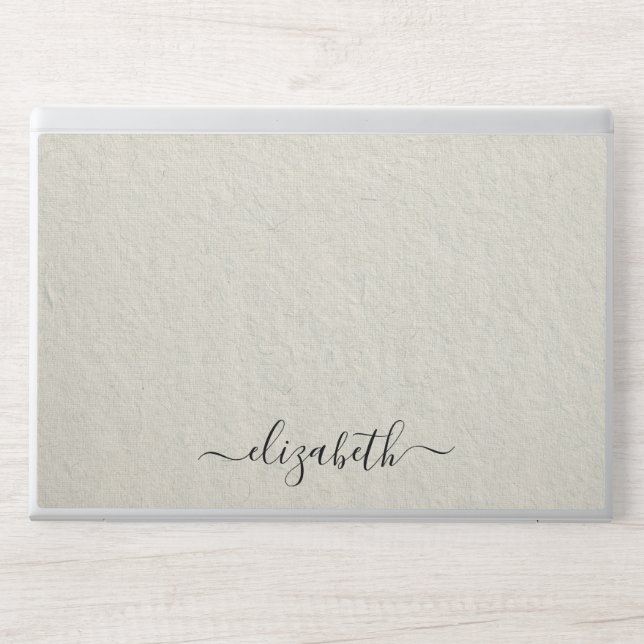 Elegant monogram white luxury foil Laptop skin (Front)