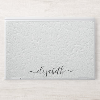 Elegant monogram white luxury foil Laptop skin