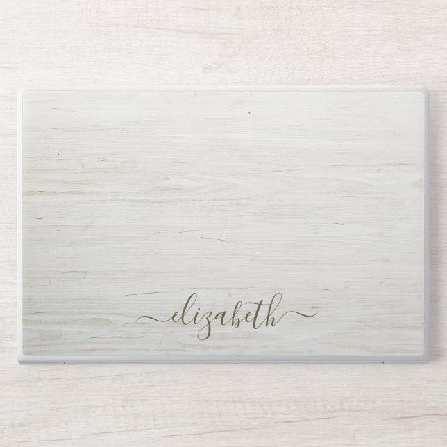 Elegant monogram white luxury foil Laptop skin (Front)