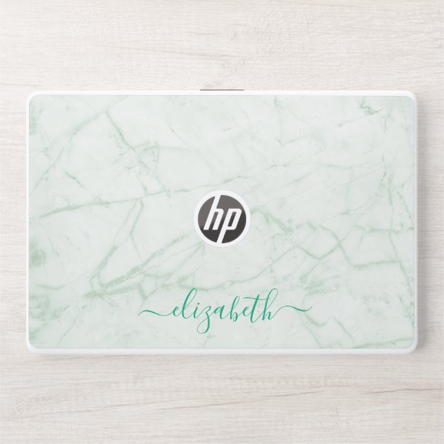 Elegant monogram white luxury foil Laptop skin (Front)