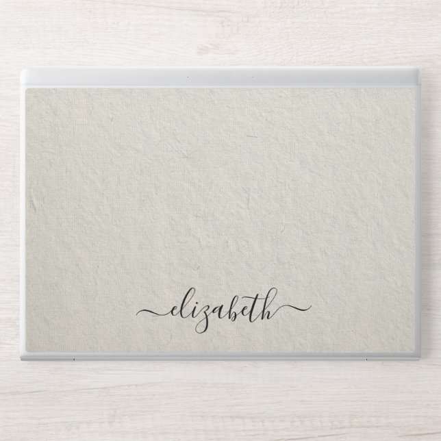 Elegant monogram white luxury foil Laptop skin (Front)