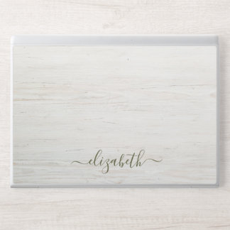 Elegant monogram white luxury foil Laptop skin