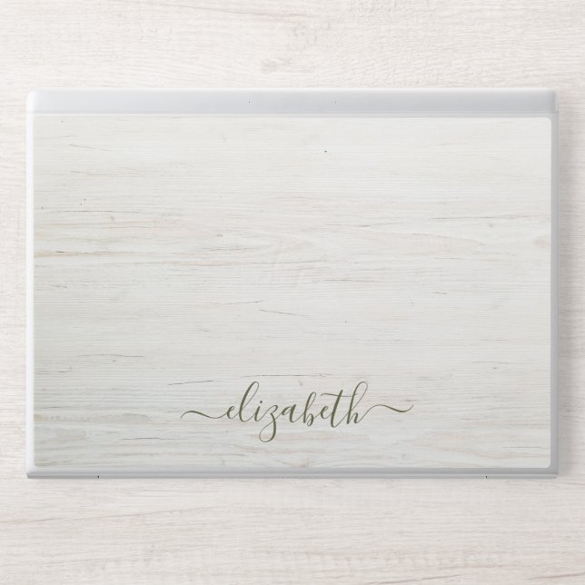 Elegant monogram white luxury foil Laptop skin (Front)
