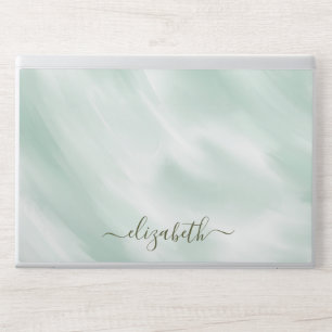 Elegant monogram white luxury foil Laptop skin