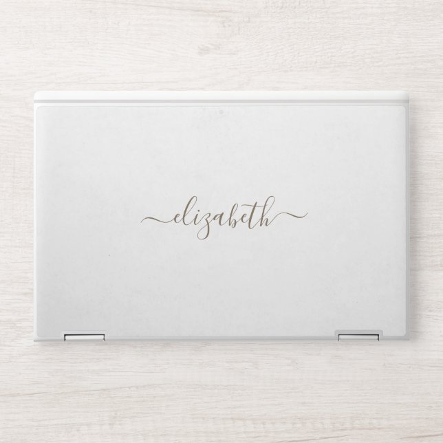 Elegant monogram white luxury foil Laptop skin (Front)