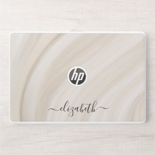 Elegant monogram white luxury foil Laptop skin