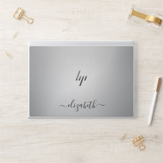 Elegant monogram white luxury foil Laptop skin