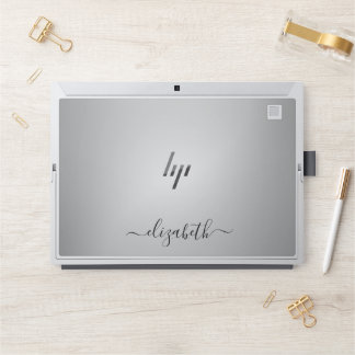 Elegant monogram white luxury foil Laptop skin